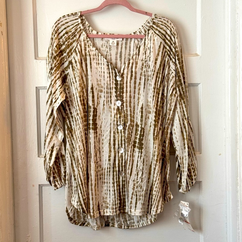 Skye’s The Limit St. Croix Tie Dye Button Up Size 2X NWT